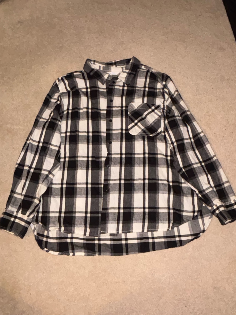 Black & White Plaid Men's Flannel